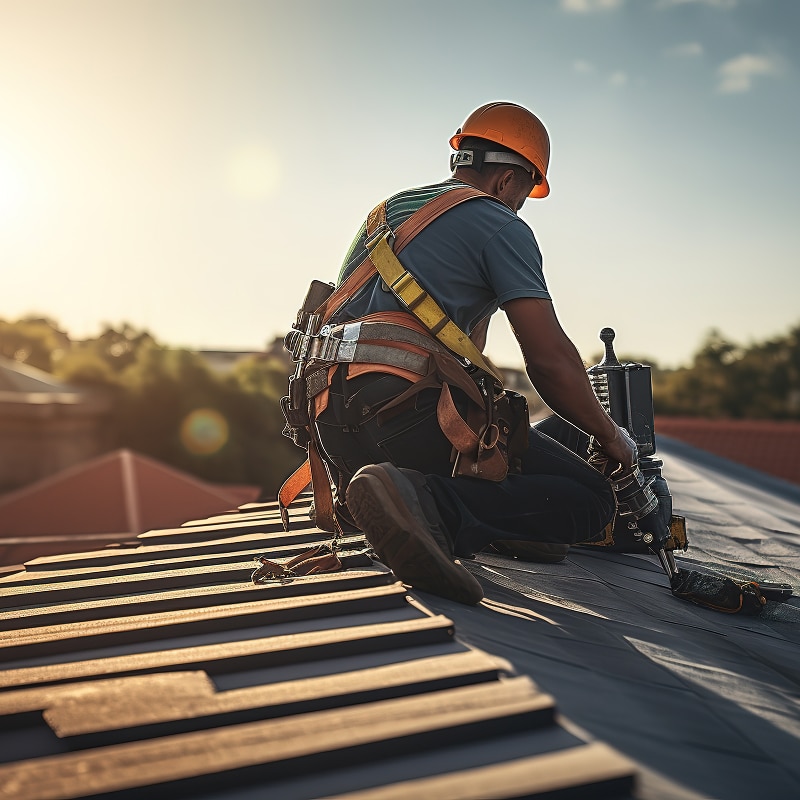 Maison Moderne : Plans, Construction, Architecture Maison moderne en construction (brique et béton brut) superposée à un plan d'architecture technique coté.